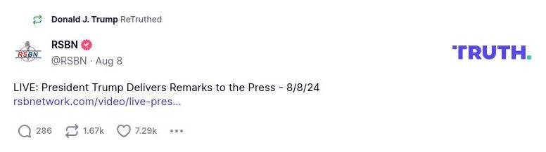 Post image from Donald Trump