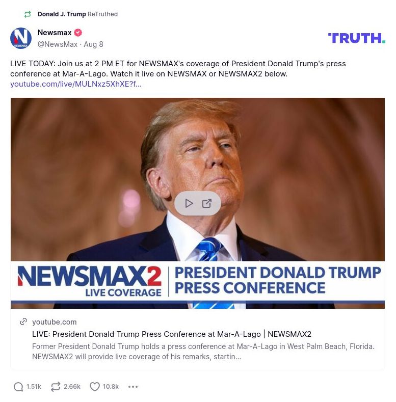 Post image from Donald Trump