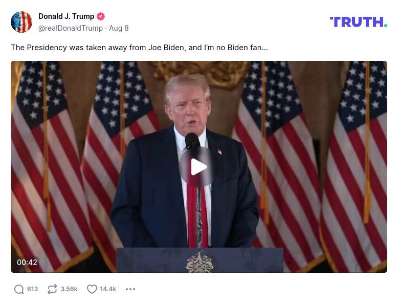 Post preview from Donald Trump