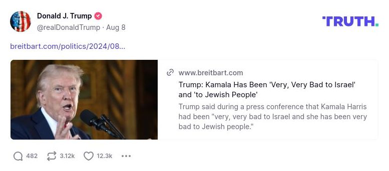 Post preview from Donald Trump