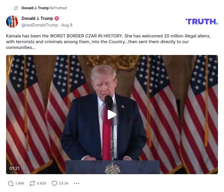 Post image from Donald Trump