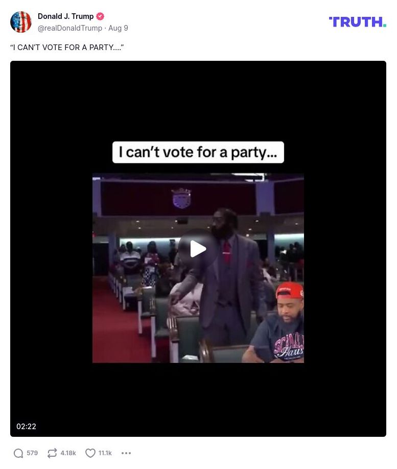 Post image from Donald Trump