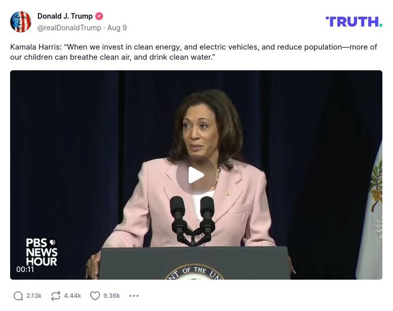 Post image from Donald Trump