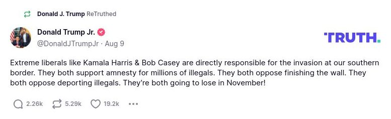 Post image from Donald Trump