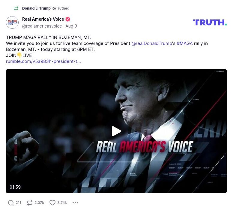 Post image from Donald Trump