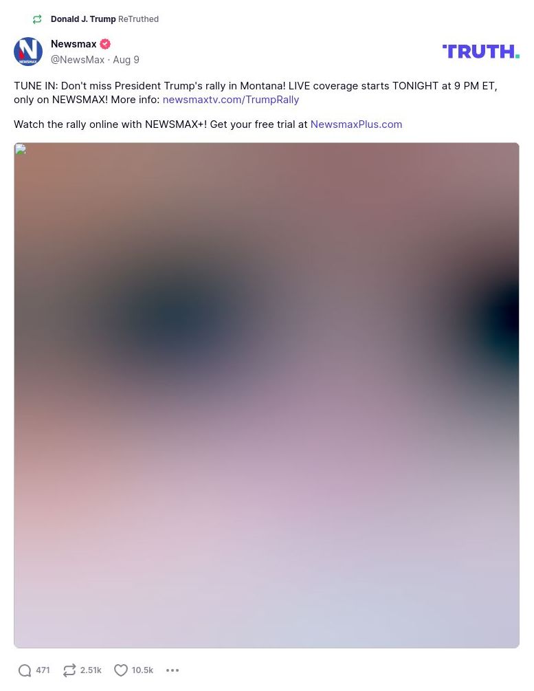 Post image from Donald Trump