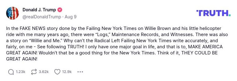 Post image from Donald Trump