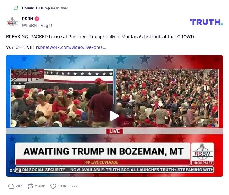 Post image from Donald Trump