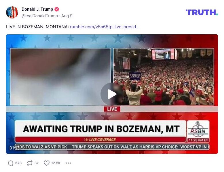 Post image from Donald Trump