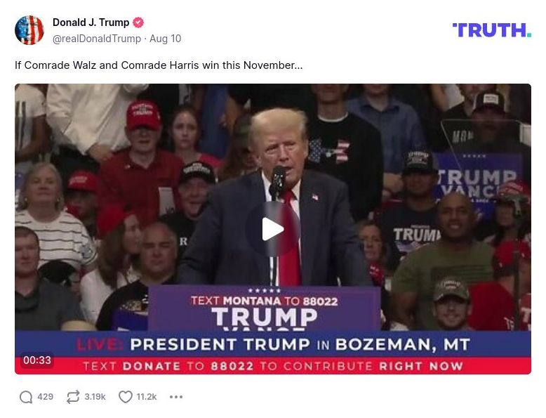 Post image from Donald Trump