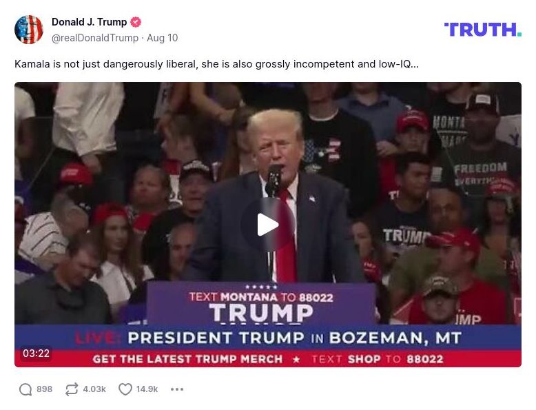 Post image from Donald Trump