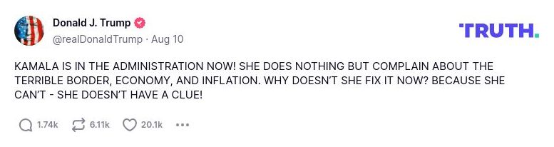 Post preview from Donald Trump