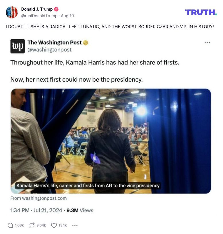 Post image from Donald Trump