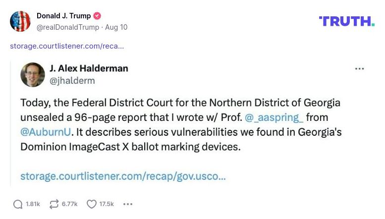 Post image from Donald Trump