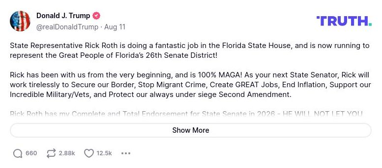 Post preview from Donald Trump