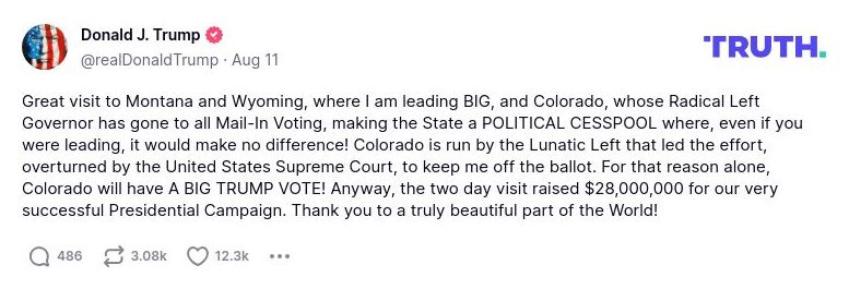 Post image from Donald Trump