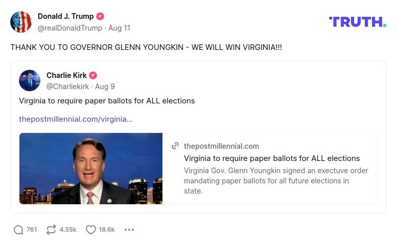 Post image from Donald Trump