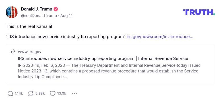 Post image from Donald Trump