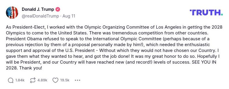 Post image from Donald Trump