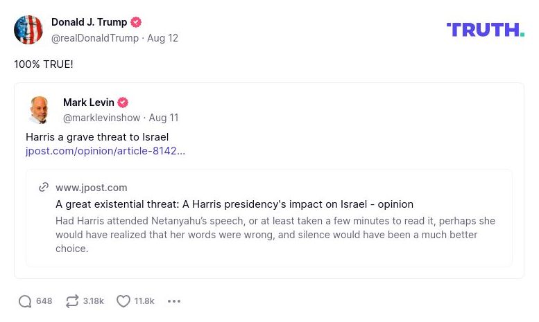 Post image from Donald Trump