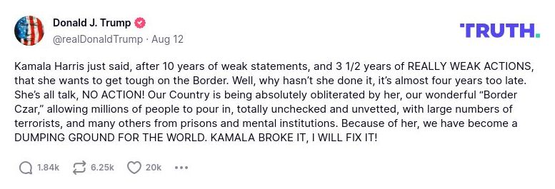 Post image from Donald Trump