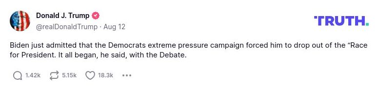 Post preview from Donald Trump