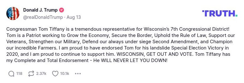 Post image from Donald Trump