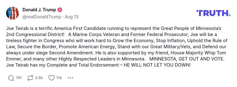 Post preview from Donald Trump