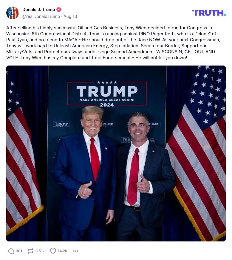 Post preview from Donald Trump