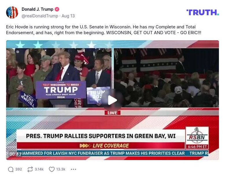 Post image from Donald Trump