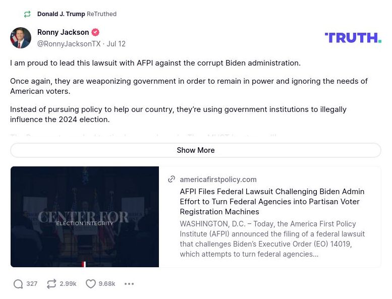 Post preview from Donald Trump