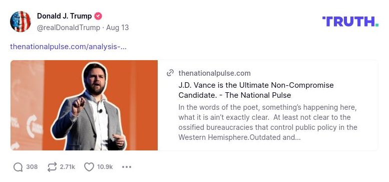 Post image from Donald Trump