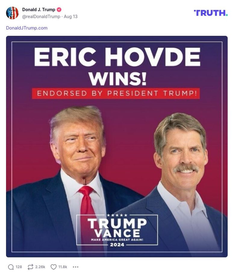 Post image from Donald Trump