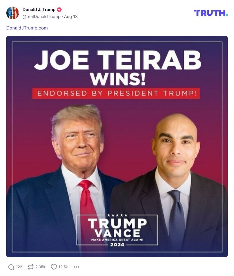 Post image from Donald Trump