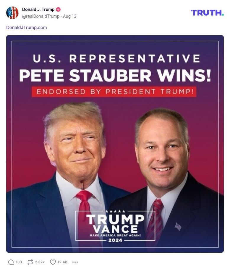 Post image from Donald Trump