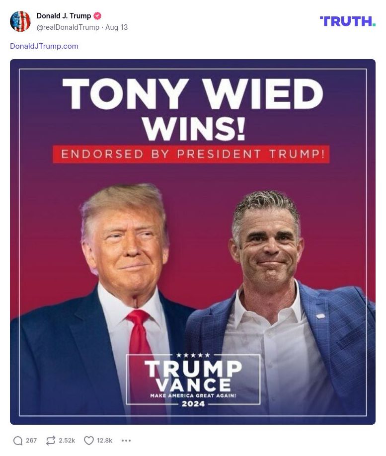 Post image from Donald Trump