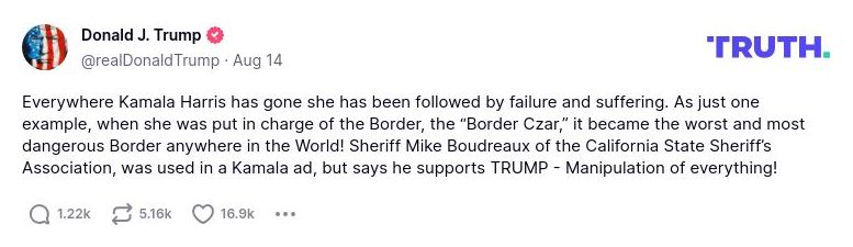 Post image from Donald Trump