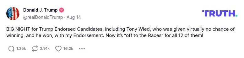 Post image from Donald Trump