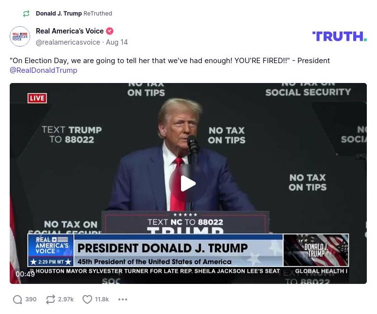 Post image from Donald Trump