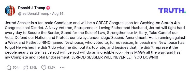 Post image from Donald Trump