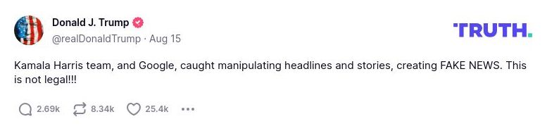 Post image from Donald Trump