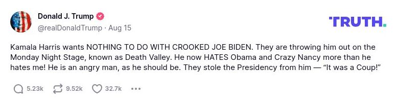 Post preview from Donald Trump