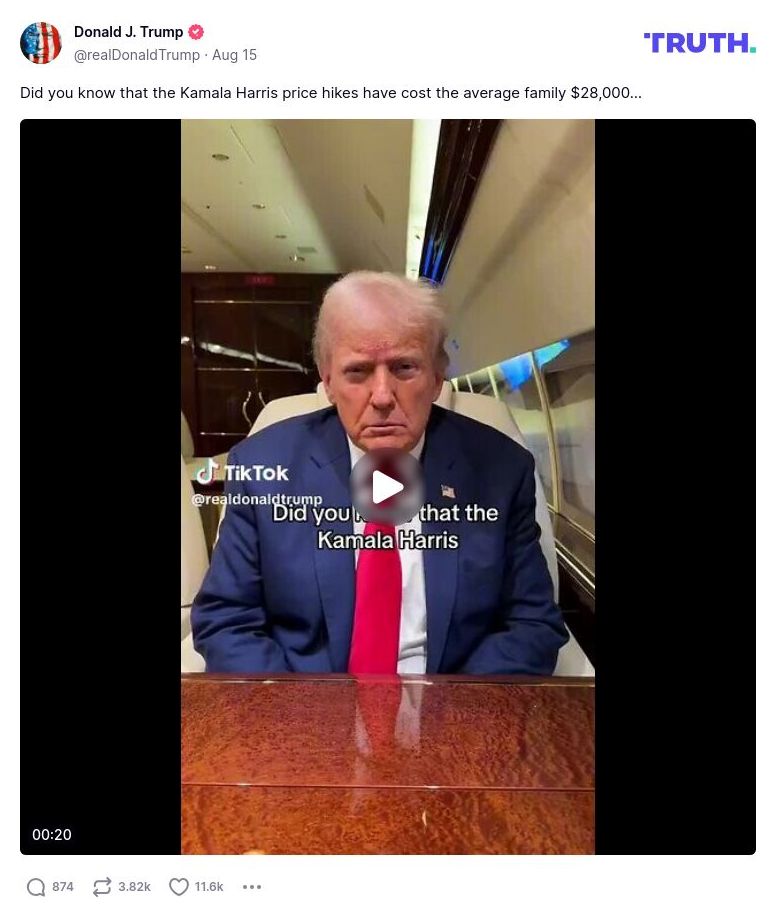 Post image from Donald Trump