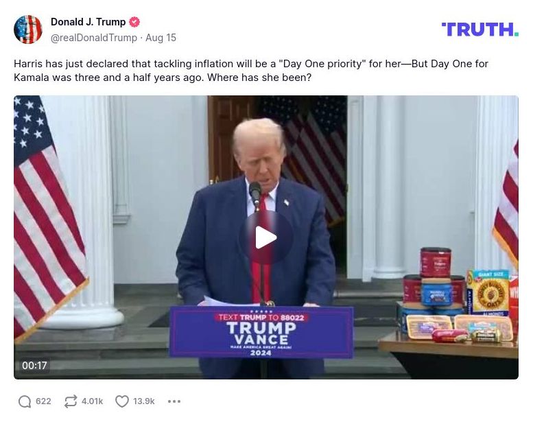 Post preview from Donald Trump