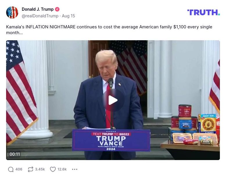 Post preview from Donald Trump