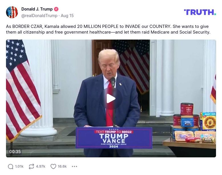 Post image from Donald Trump