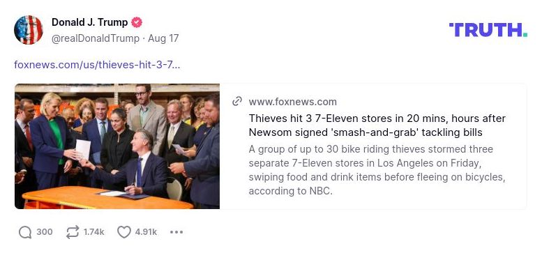 Post image from Donald Trump