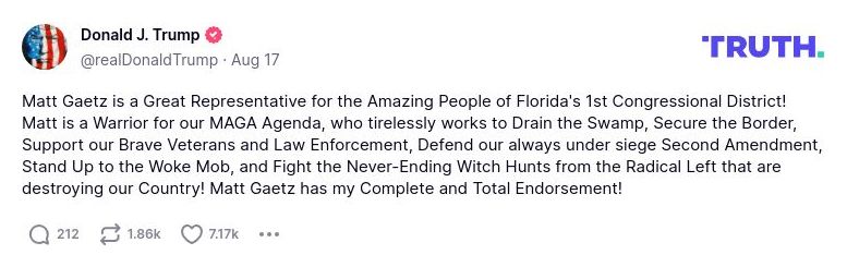 Post image from Donald Trump