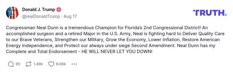 Post preview from Donald Trump