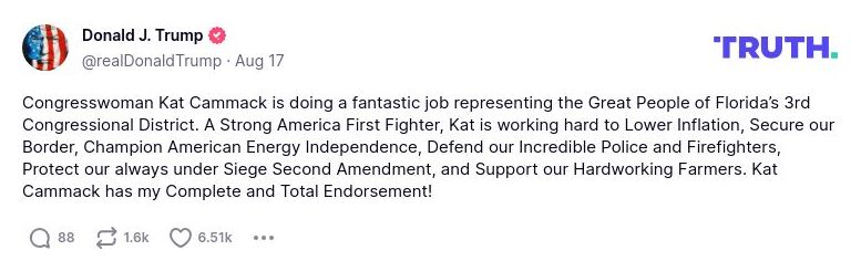 Post preview from Donald Trump